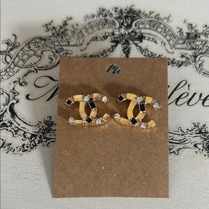 Elegant Gold and Black Earrings